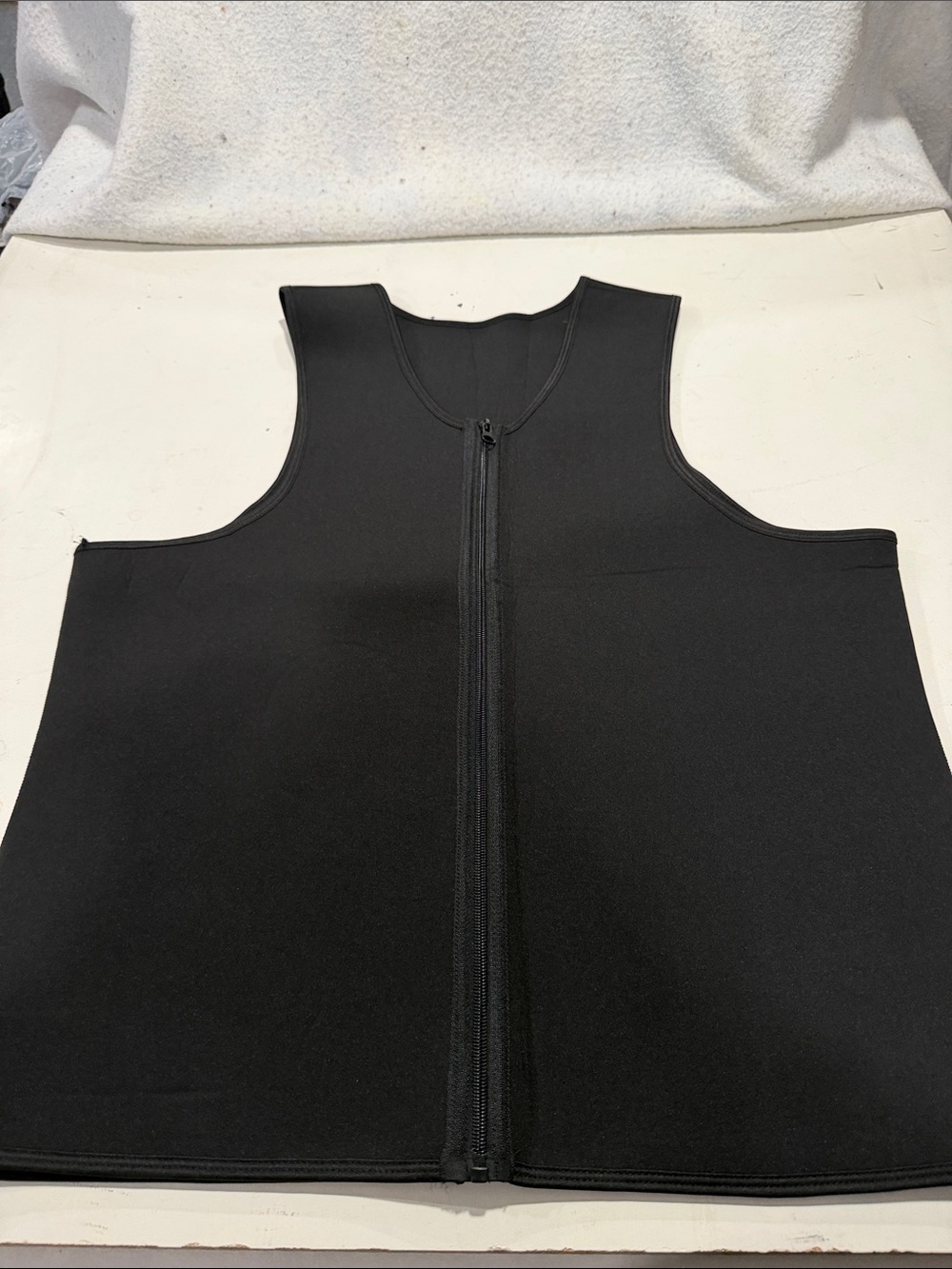 Black Front-Zip Sauna Vest Tank Top